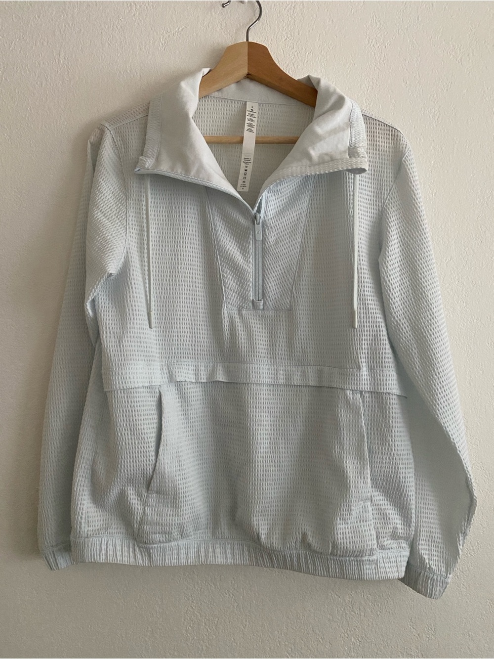 lululemon very very Light Blue Waffle Half-Zip Pullover
